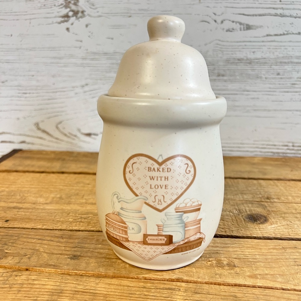 Vintage house of Lloyd canister baked with love decor storage